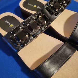 Seven Dials jeweled black sandal
